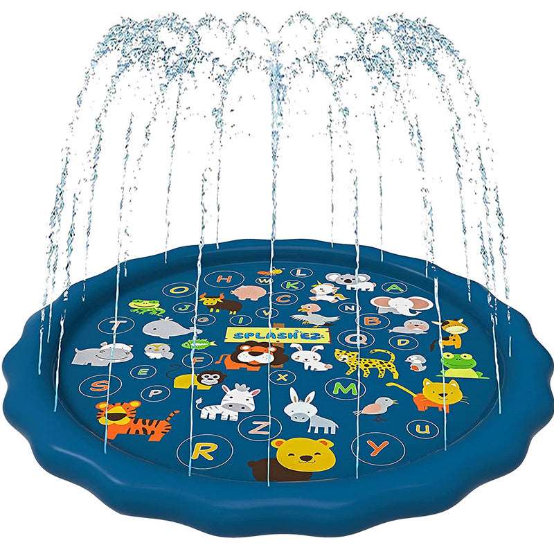 100/170 CM Children Pet Water Mat Summer Beach Inflatable Water Spray Pad Lawn Swimming Pool Mat Pet Sprinkler Outdoor Game Toy Doba China 170cm Dark blue